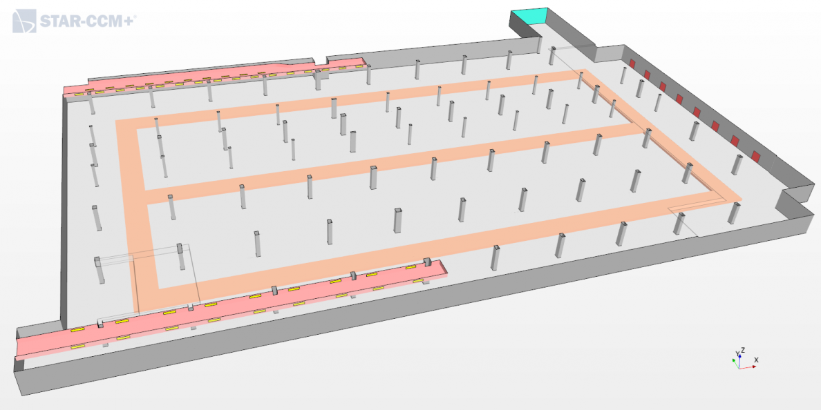Simulazione per ventilazione di parcheggi interrati